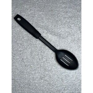 Black Slotted Spoon Server Heat Resistance to 400 Degrees F